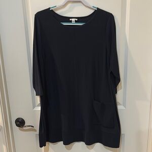 J.Jill Navy Knit Tunic with 1 pocket and 3/4 sleeves, 2X